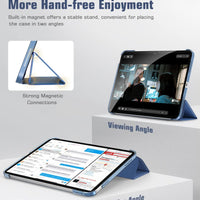 Case for Ipad (A16) 11Th Generation 11 Inch 2025/Ipad 10Th Generation 10.9 Inch 2022, Slim Stand Cover with Hard Translucent Back, Support Touch ID, Auto Wake/Sleep, Abyss Blue