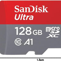 128GB Ultra Microsdxc Card + SD Adapter, Memory Card Full HD, up to 140 Mb/S, for Smartphones and Tablets, with A1 App Performance, UHS-I, Class 10, U1