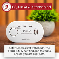 5CO Carbon Monoxide Alarm and Detector with AA Batteries - 10 Year Sensor Life CO Alarm for Home