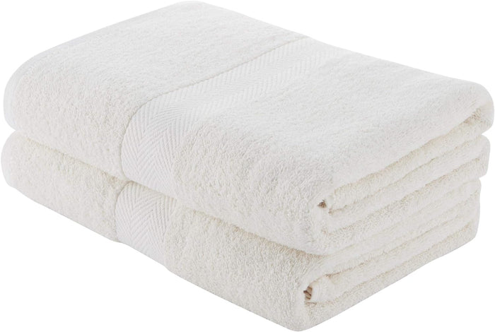 Cotton Towel Set 500Gsm (2 Bath Towels, White (0120))