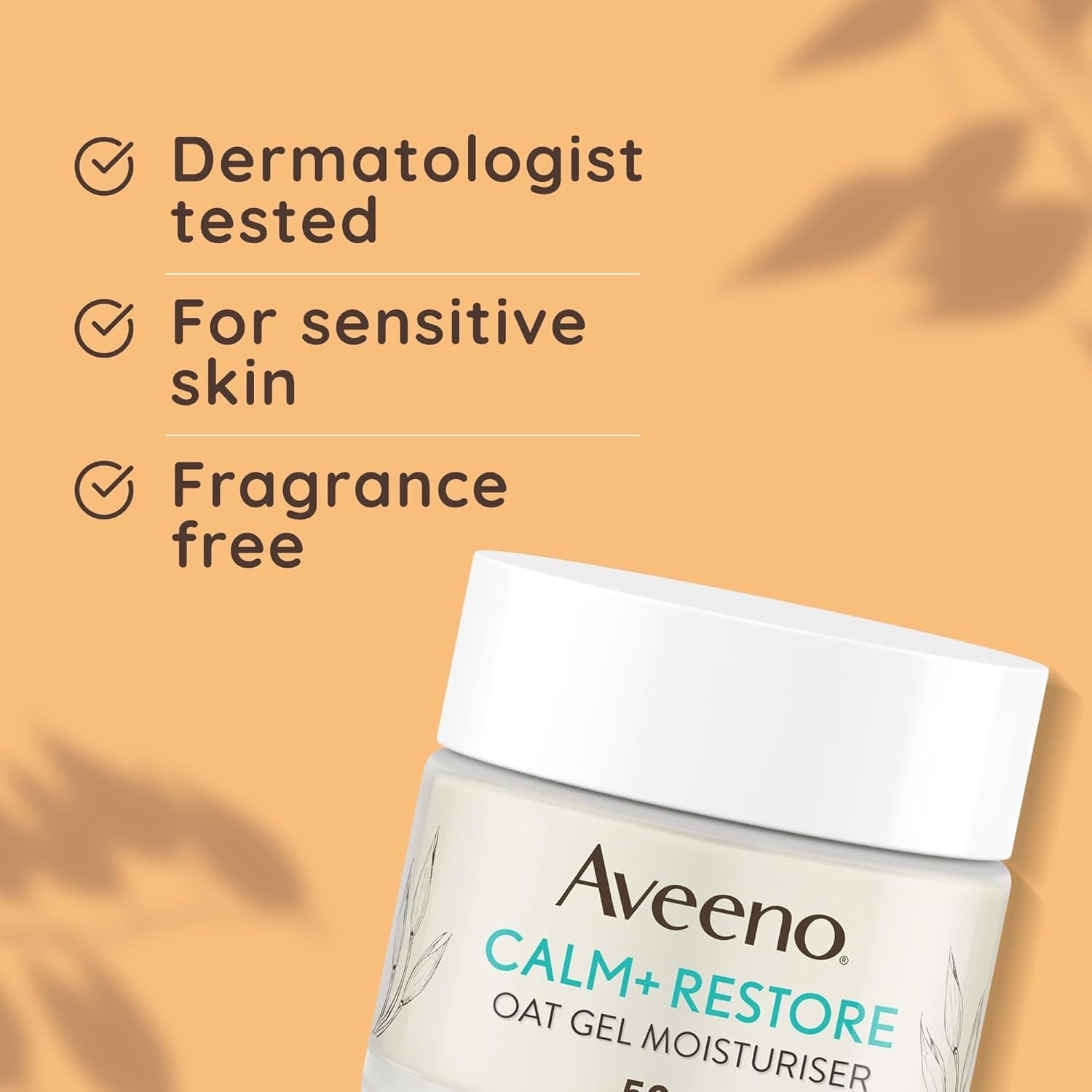Face Calm+Restore Oat Gel Moisturiser (1X 50Ml), Face Moisturiser to Instantly Soothe and Replenish the Skin'S Moisture Barrier, Intensely Nourishing Day Cream, Suitable for Sensitive Skin
