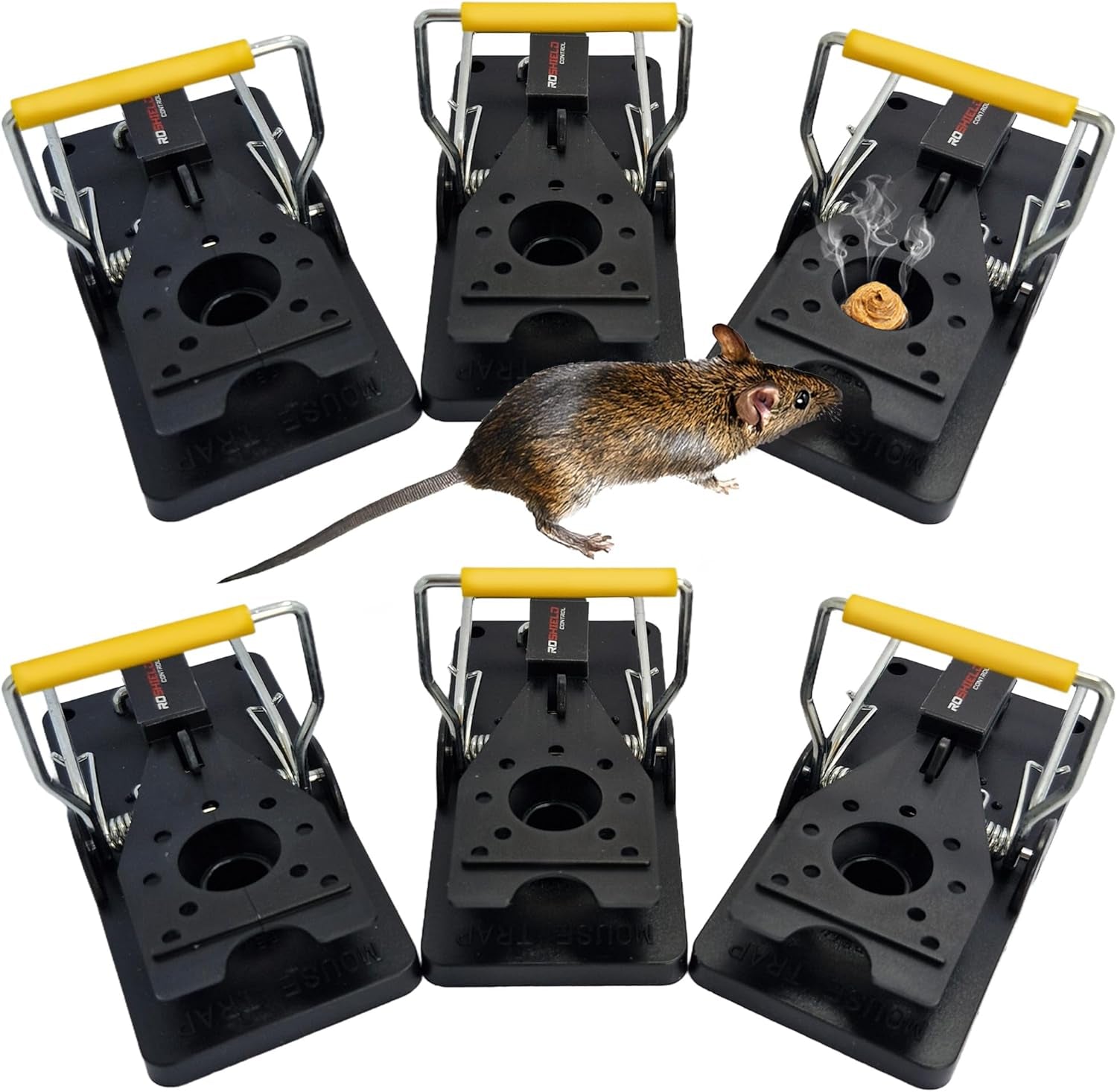 6 X Mouse Trap, 6 Pack Heavy Duty Reusable Snap Traps That Kill Instantly, High Sensitive Mice Catcher UK, Safe and Effective Rodent Trap for Indoors and Outdoors, Easy Set-Up & Clean