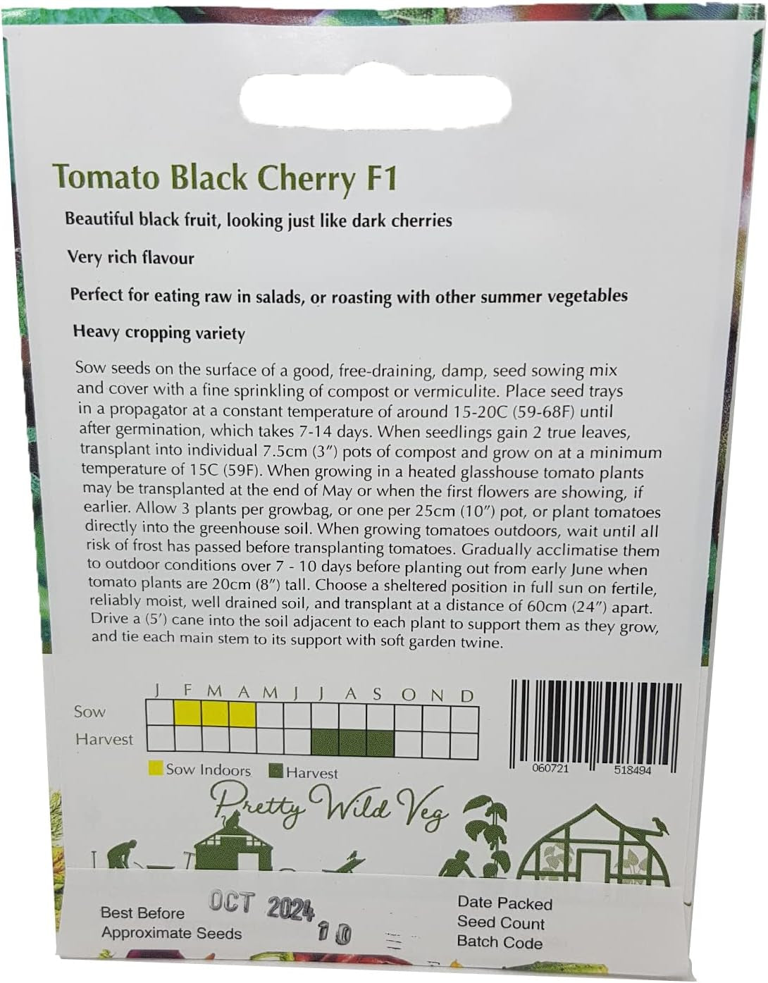 Tomato Black Cherry Seeds in Pictorial Packet from a UK Seller Heavy Cropping with a Very Rich Flavour