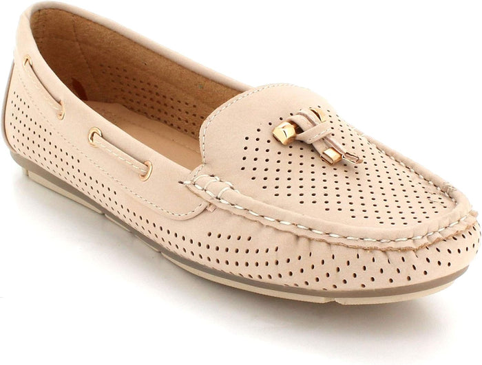 Women Ladies Everyday Pretty Closed-Toe Padded Sole Moccasins Comfort Casual Pump Slip-On Flat Shoes Size