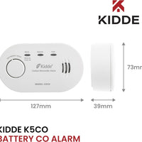 5CO Carbon Monoxide Alarm and Detector with AA Batteries - 10 Year Sensor Life CO Alarm for Home