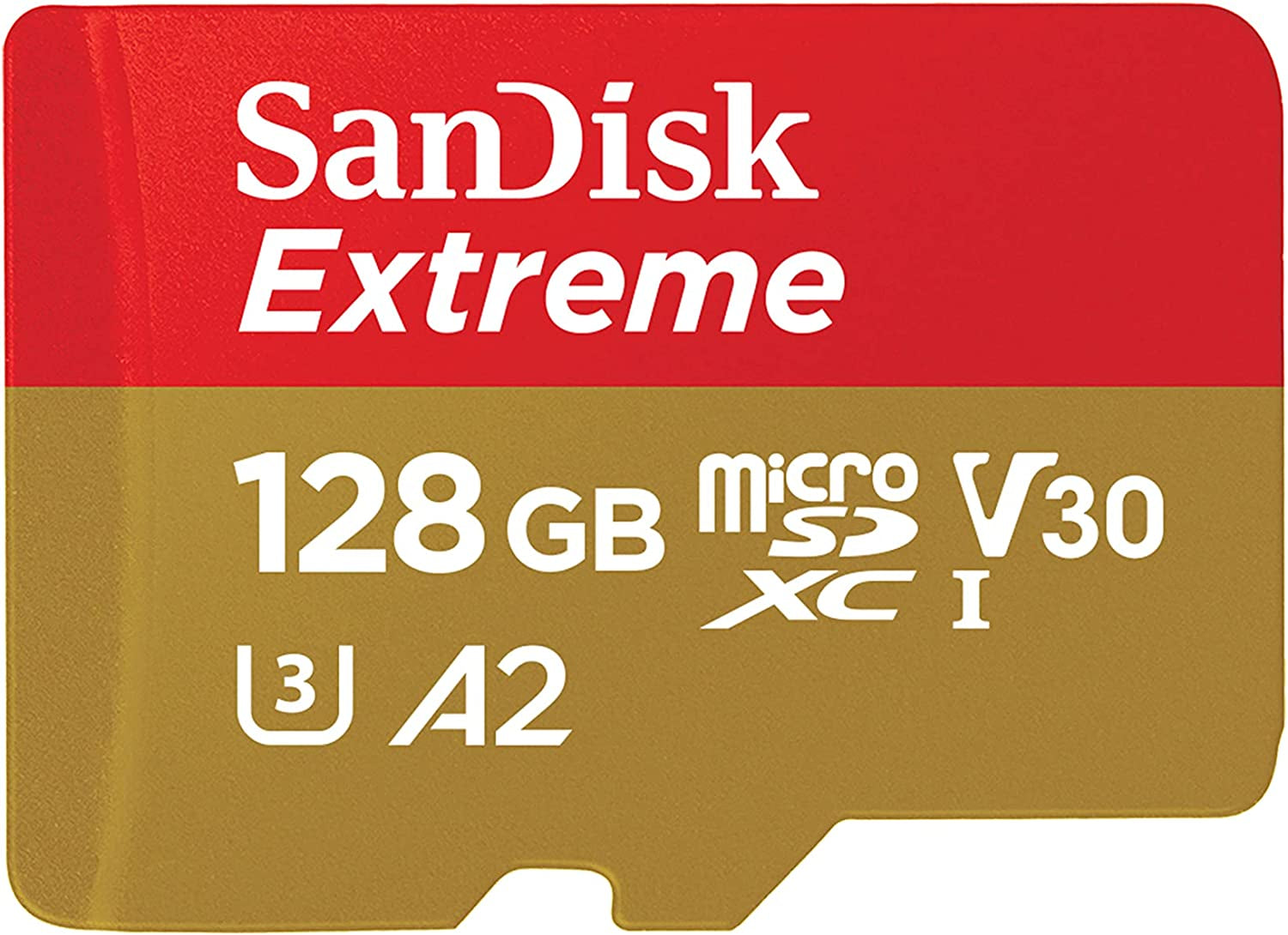 128GB Extreme Microsdxc Card +SD Adapter, Microsd Card for Smartphones, Action Cameras, Drones, V30, up to 190 Mb/S,  Quickflow Technology, Rescuepro Deluxe, UHS-I, 4K, V30, A2, U3