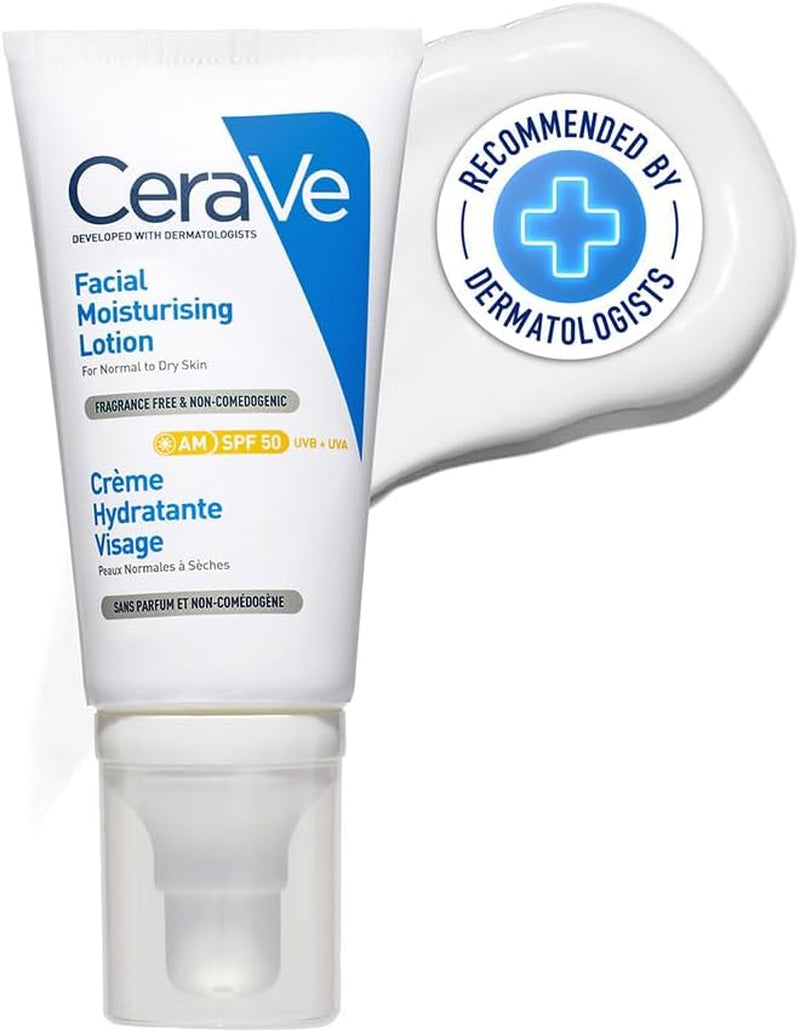 Cerave AM Facial Moisturising Lotion Normal to Dry Skin 52Ml with UV Protection and 3 Essential Ceramides