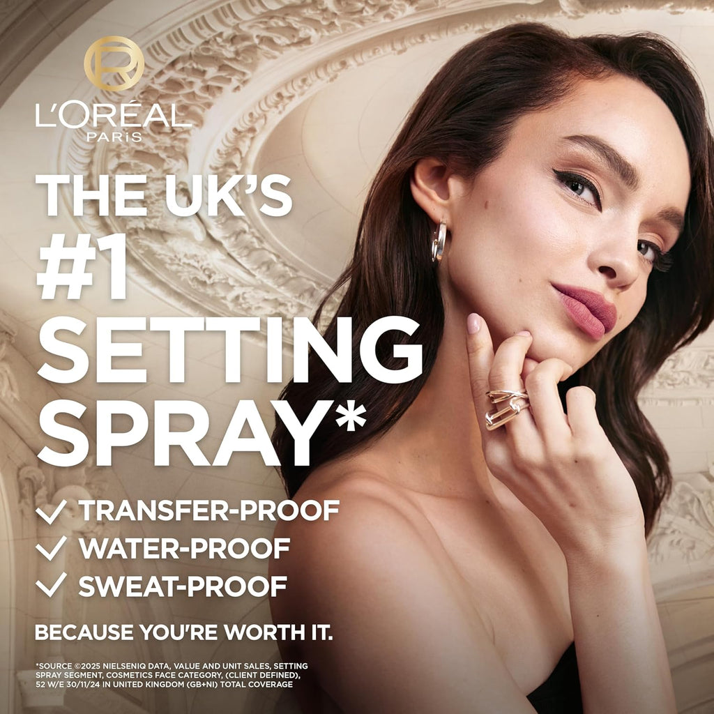Setting Spray, Infallible 3-Second Makeup Setting Spray Mist for Face, up to 36 Hour Makeup Wear, Fixing Spray, Waterproof and Sweatproof, Transfer-Proof and Non-Sticky 75Ml
