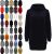 Ladies Womens Chunky Knit Baggy Long Sleeve Oversize Roll Cowl Neck Jumper Dress