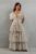 Warehouse Womens Maxi Dress Cream Tulle Plunge Neck Flutter Sleeve Tiered