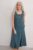 Seasalt Women’s Dress – blue Sleeveless Grass Wave Linen Dress – Petite – Pool