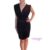 BLACK COCKTAIL COWL NECK DRESS   SHOULDER EMBELISHED