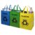 Multicoloured Reusable Recycle Bags Large Household Waste Glass Paper Set of 3