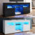 TV Unit Entertainment Cabinet With LED Light 120cm High Gloss Doors Sideboard