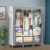 Canvas Fabric Wardrobe Heavy Duty Clothes Storage Cupboard Portable Dust-Proof