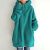 Women Zip Up Baggy Hooded Sweatshirt Coat Casual Fleece Long Hoodies Plus Size