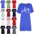 Womens WIFEY Print Short Sleeve Tunic Tee Baggy T-Shirt Longline Ladies Pj Dress