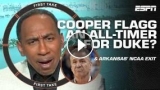 Stephen A. gets RILED UP debating whether Cooper Flagg is a Duke all-time great