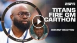 Stephen A. & Shannon Sharpe’s INSTANT reaction to the Titans firing GM Ran Carthon