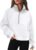 LACOZY Womens Half Zip Cropped Sweatshirt Fleece Lined High Neck Pullover Long Sleeve Crop Sweater Top