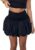 Springcmy Women Y2k Bubble Skirt High Elastic Waist Ruffle Flared Mini Skirts Layered Pleated Balloon Puffball Short Skirts