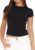 flintronic Womens Short Sleeve, Women’s Basic Short Sleeve Y2K Tops, Scoop Neck Women’s Basic Short Sleeve Slim Fitted, Basic T-Shirts Crop Tops Blouse Aesthetic Streetwear