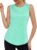 Gyabnw Gym Tank Tops for Women UK Sports Vest Sleeveless Shirt Summer Mesh Workout Yoga Running Back Split XS-3XL