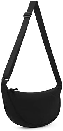 DKIIL NOIYB Crescent Bag for Women, Nylon Crescent Bags Hobos Crossbody Bag Portable Crescent Purse with Adjustable Strap Solid Color Chest Bag Shoulder Bag Fanny Packs