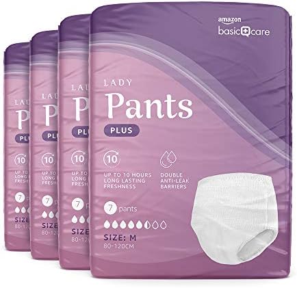 Amazon Basic Care lady pants plus Medium – 28 Count (4 Packs of 7), White