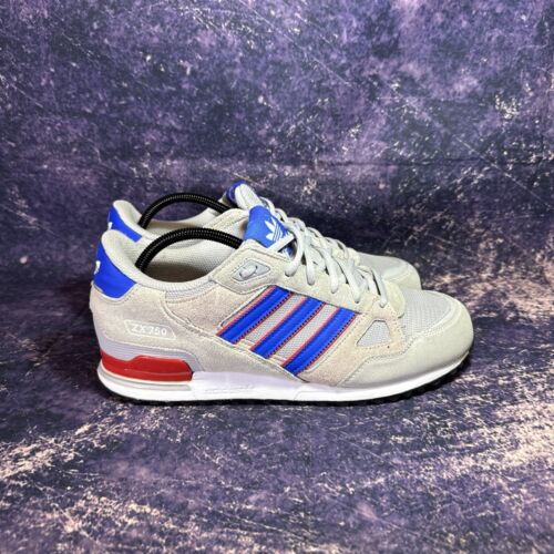 Adidas Zx 750 Grey Blue Red Size 9.5 Suede 2017  Excellent Condition Very Rare