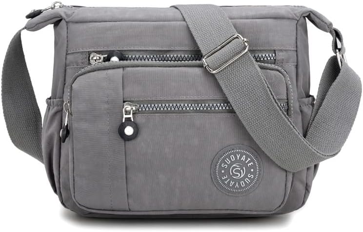 Milky Way Womens Nylon Crossbody Bag Waterproof Multi-Pocket Shoulder Tote Lightweight Travel Messenger Bag
