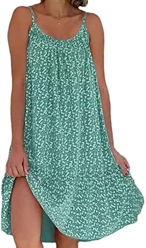 Flower Cami Dress – Summer Floral Printed Beach Dress Sleeveless | Flared Sleeveless Dresses for Women Summer Beach Vacation