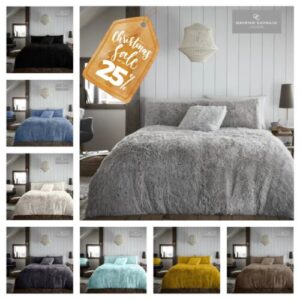 Fluffy Fur Fleece Duvet Cover Sets Super Soft Cosy Bedding Single Double King
