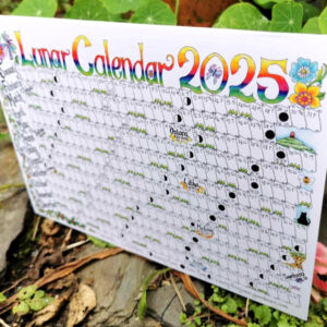 Desk Calendar 2025 Lunar Calendar Card Pagan Wicca chart planner A5 Pagan Wicca