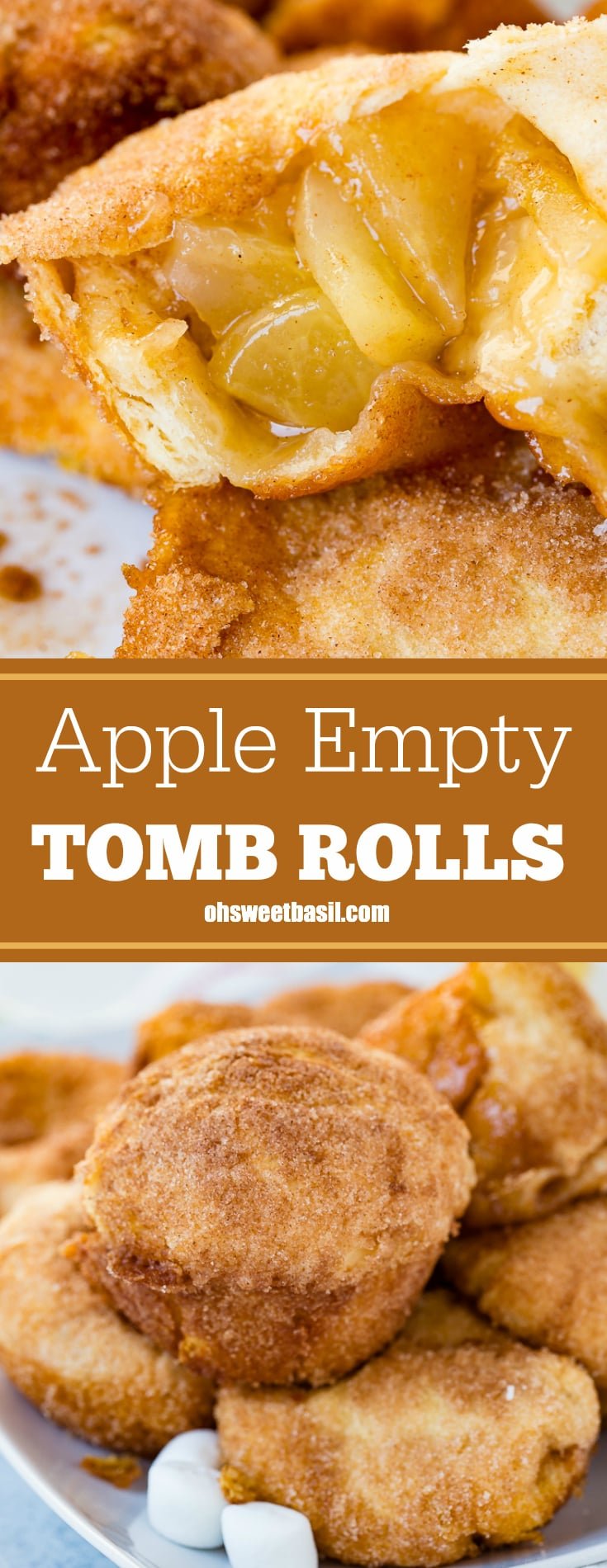 a close up of an apple pie empty tomb roll