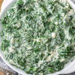 bowl of creamed spinach