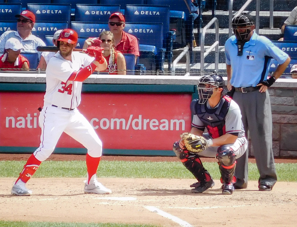 Bryce Harper at bat – Washington Nationals vs Atlanta Braves at Nationals Park – Washington DC