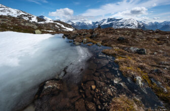 Phase Transition | Ice and snow slowly transition to liquid …
