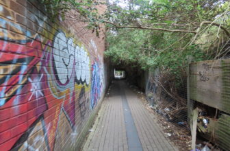 The path from Aston Station to Aston Hall Road