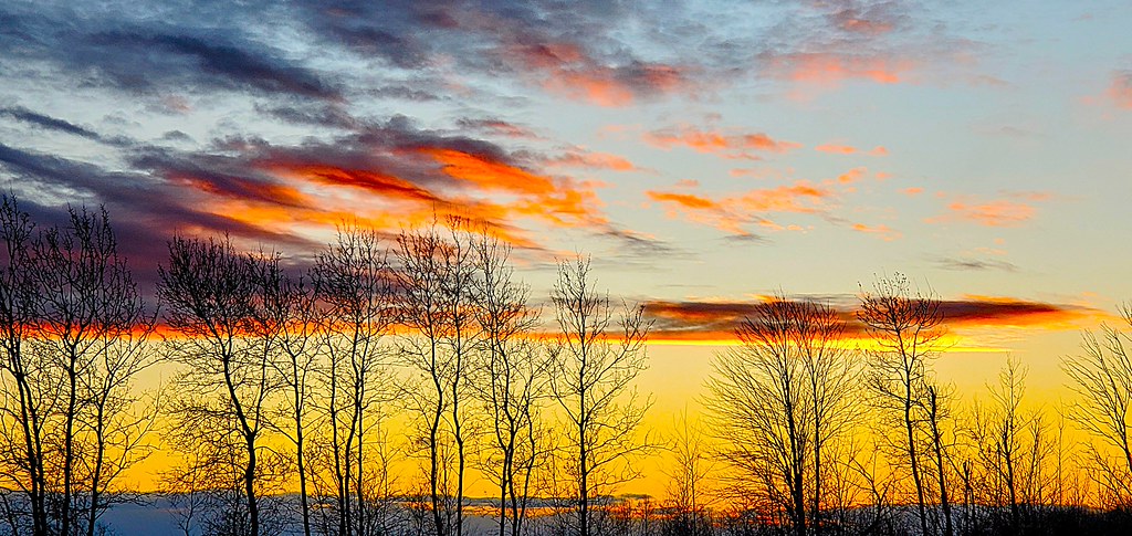 First winter sunset