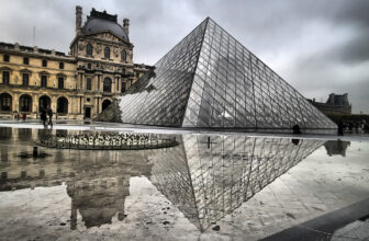 Louvre reflections in Paris, France | The Louvre museum and …