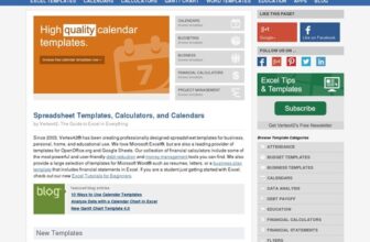 Vertex42 – Excel Templates, Calendars, Calculators and Spreadsheets
