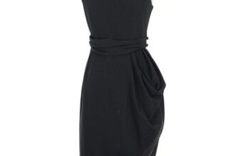 Black Halo Black One-Shoulder Draped Waist Cocktail Dress 8