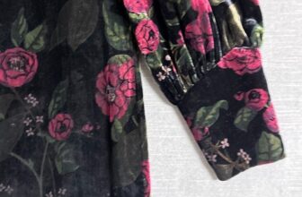 Ann Taylor Dress 2 Red Green Velvet Floral Balloon Cocktail Party Shift