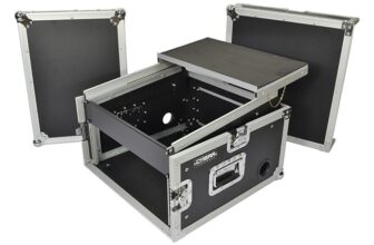 Cobra 4U Mixer Case with Laptop Shelf – Portable Audio Rack for Studio & Live