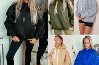 Womens Ruched Sleeve Oversized Hooded With Ribbon Ladies Sweatshirt Jumper Top