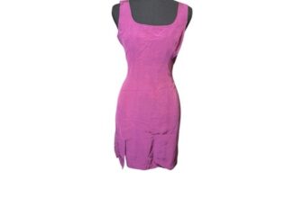 Moschino Jeans Mini Dress Womens 10 Purple Excellent Vintage Made in Italy Slit