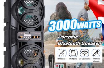3000W TWS Bluetooth Speaker Loud Party Wireless Outdoor Speakers LED FM AUX Mic
