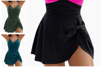 Women One Piece Swimdress Tummy Control Ruched Swimwear US