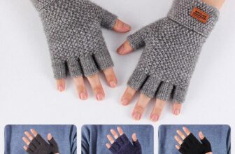 Winter Alpaca Wool Fingerless Gloves Thermal Men Knitted Half Finger Mitten Lot
